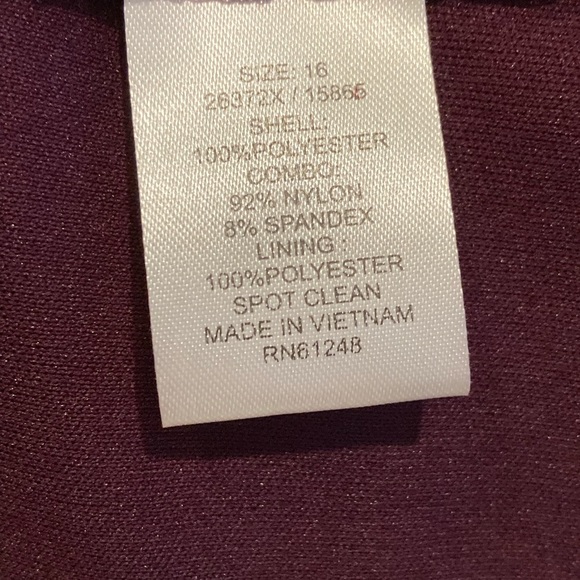 Jackie Jon Wine Lace Dress Sz 16 NWT - Picture 4 of 10